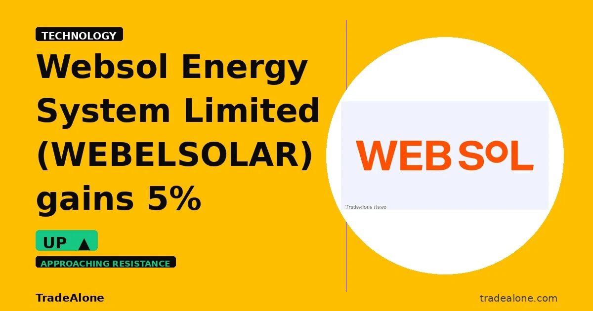 Websol Energy System Limited WEBELSOLAR gains 5% intraday