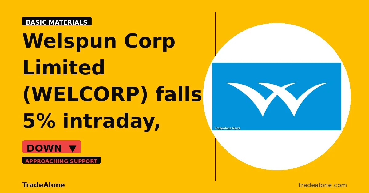 Welspun Corp Limited WELCORP falls 5% nearing support