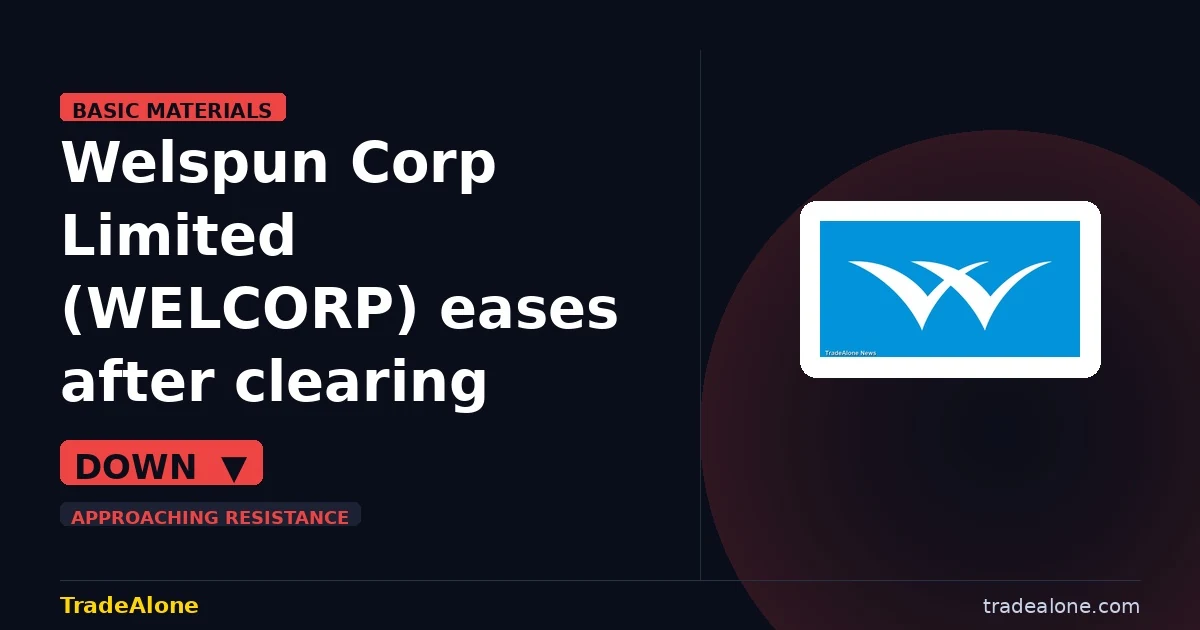 Welspun Corp Limited WELCORP stock down 5% intraday