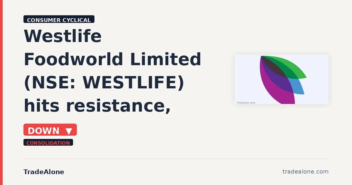 Westlife Foodworld Limited NSE WESTLIFE hits resistance