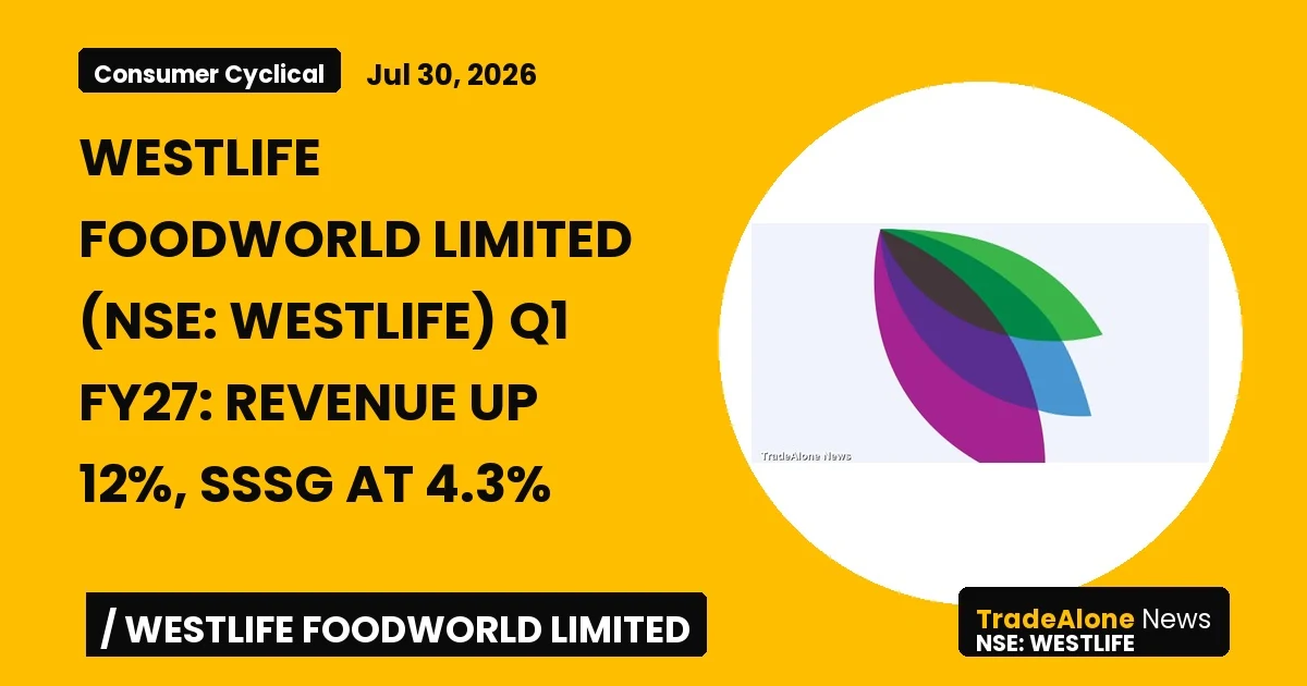 Westlife Foodworld Limited NSE: Westlife Q1 FY27 Results