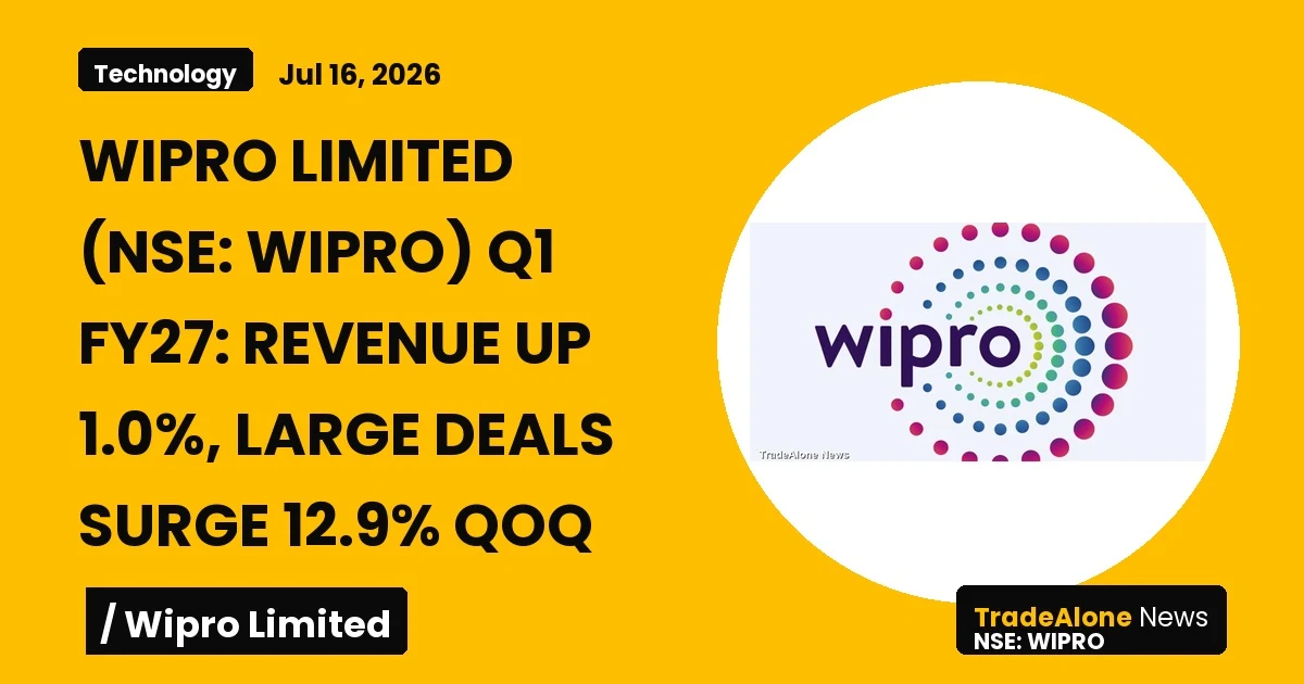 Wipro Limited WIPRO Q1 FY27 Results