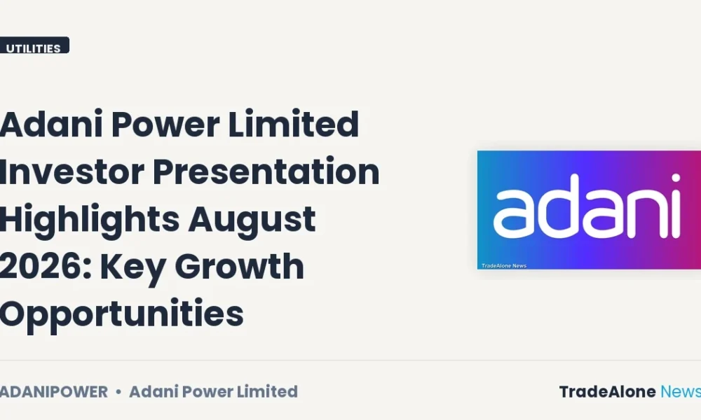 Adani Power Limited Adanipower August 2026 Investor Presentation