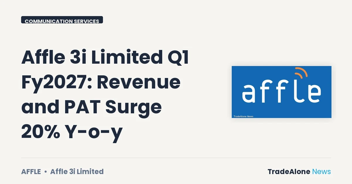 Affle 3i Limited AFFLE Q1 Fy2027 Results