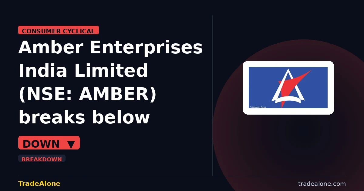 Amber Enterprises India Limited NSE: AMBER breaks below support