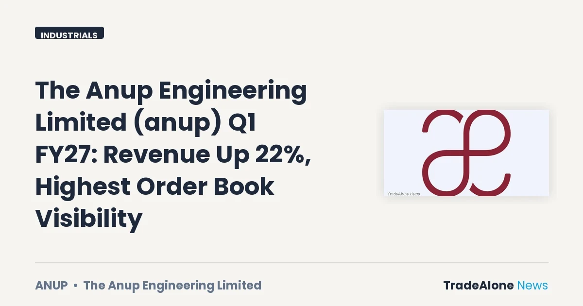 The Anup Engineering Limited ANUP Q1 FY27 Results