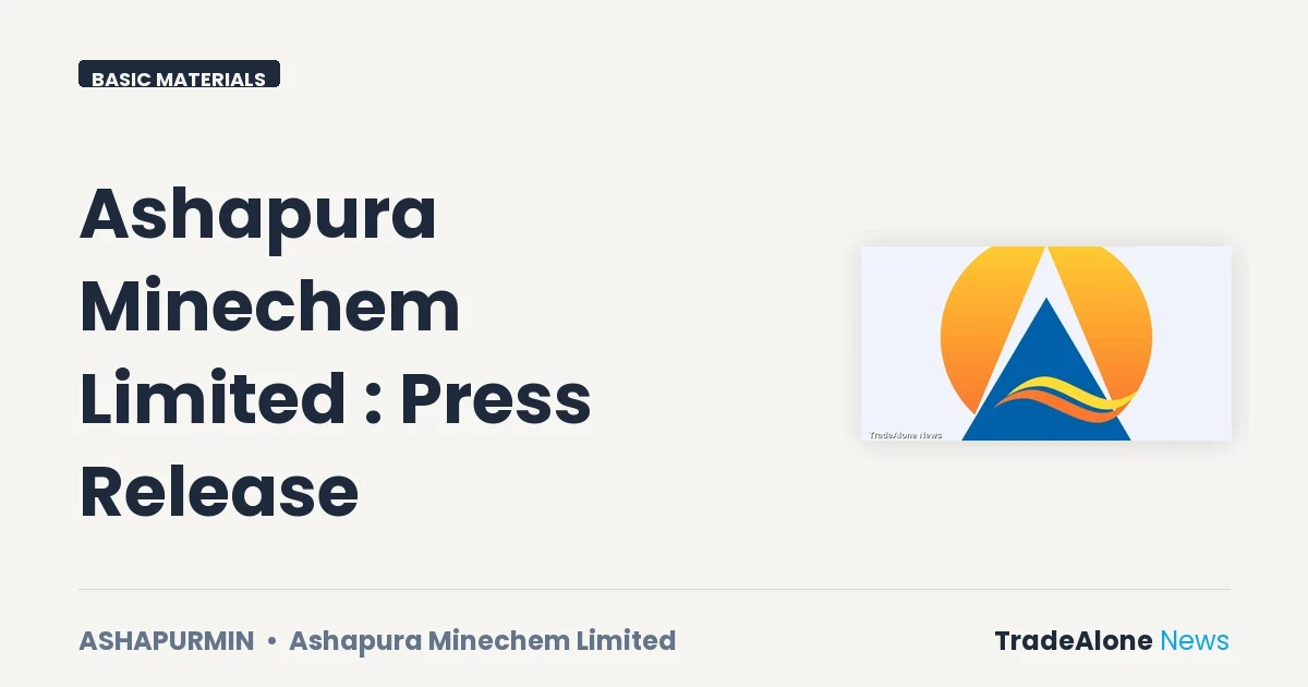 Ashapura Minechem Limited NSE Announcement