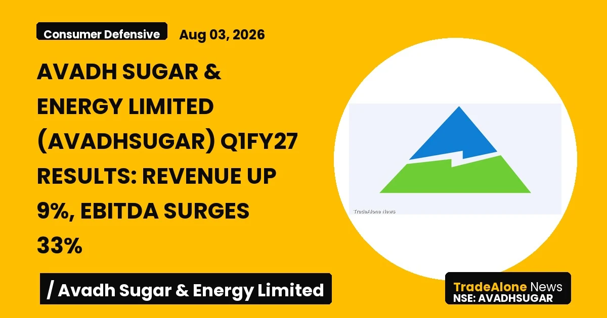 Avadh Sugar & Energy Limited Q1fy27 Results