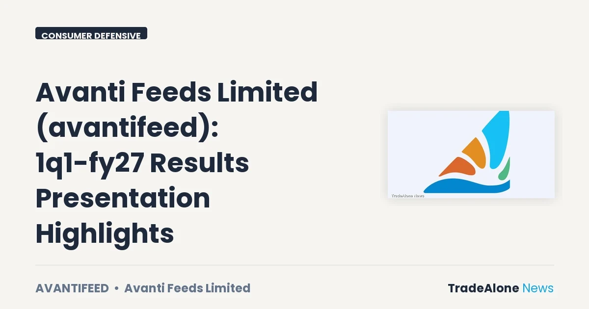 Avanti Feeds Limited Avantifeed 1Q1 FY27 Results