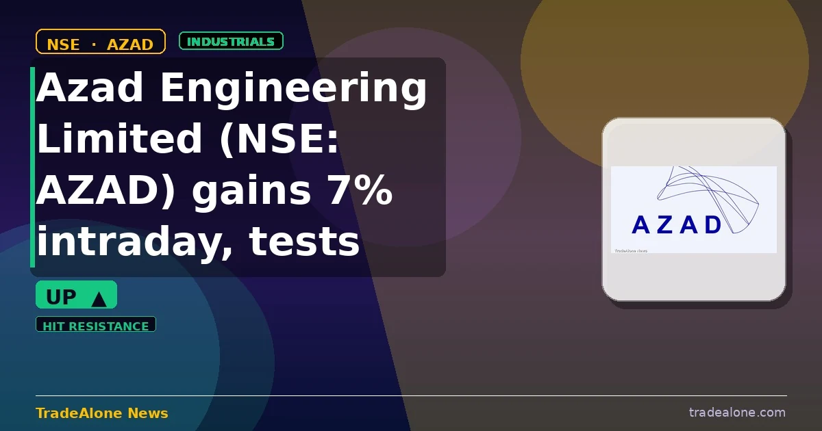 Azad Engineering Limited NSE AZAD gains 7% intraday tests resistance