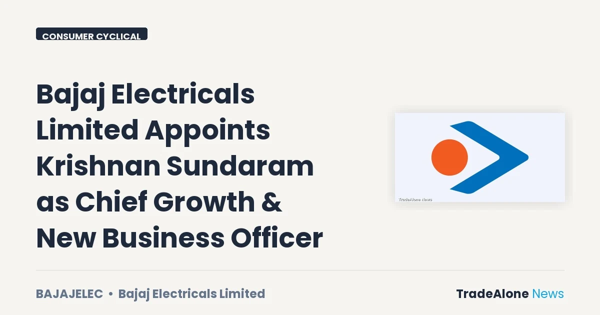 Bajaj Electricals Limited Bajajelec New Business Officer