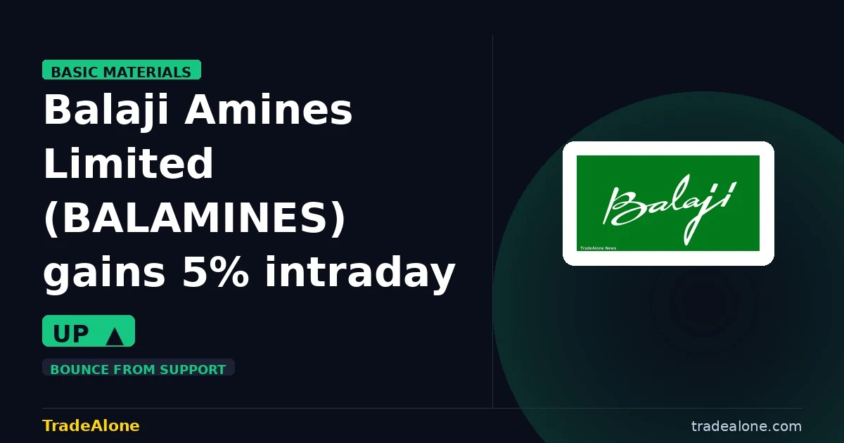 Balaji Amines Limited BALAMINES gains 5% intraday