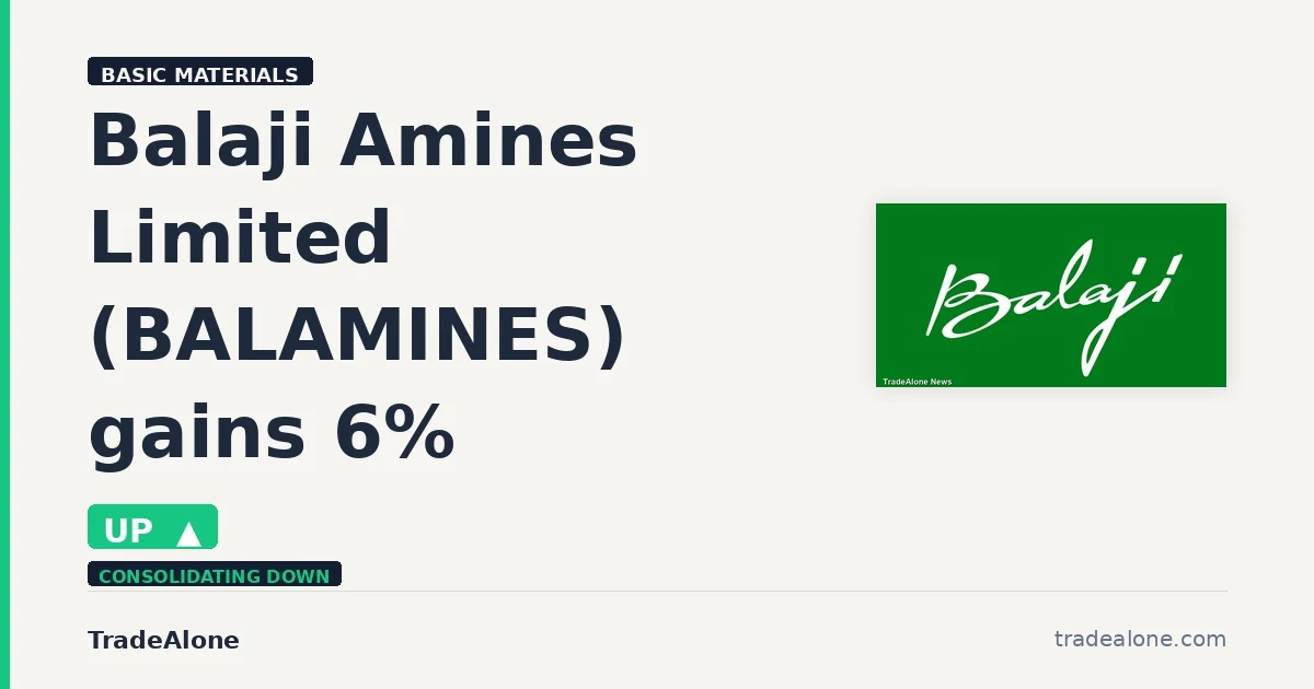 Balaji Amines Limited BALAMINES gains 6% intraday