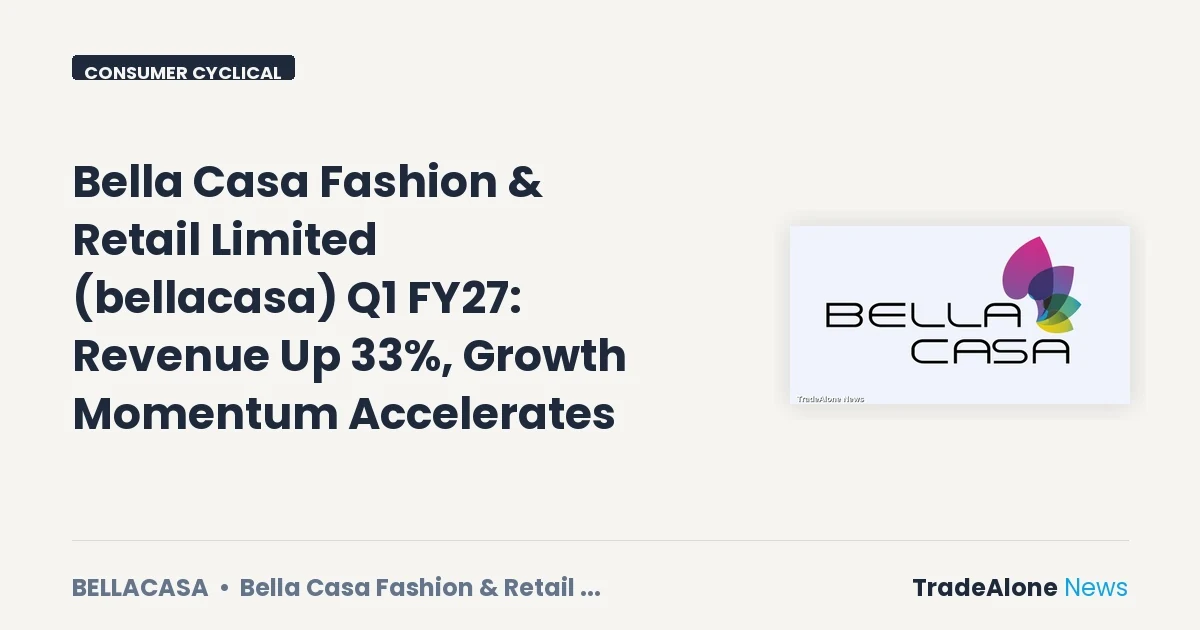 Bella Casa Fashion & Retail Limited Bellacasa Q1 FY27 Results