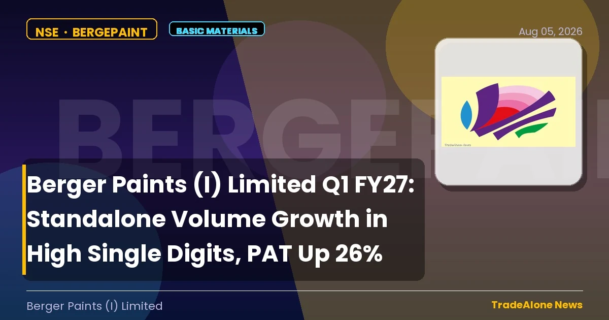 Berger Paints (I) Limited Bergepaint Q1 FY27 Results
