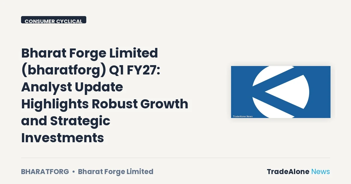 Bharat Forge Limited Bharatforg Q1 FY27 Results