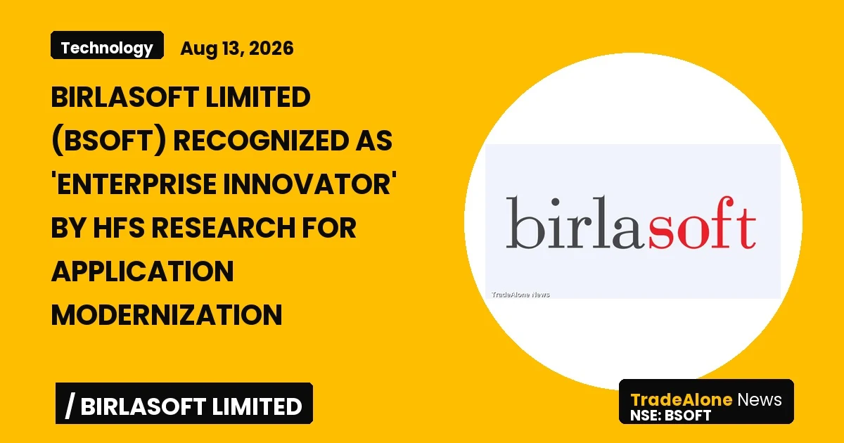 Birlasoft Limited BSOFT Enterprise Innovator Recognition