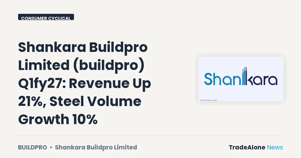 Shankara Buildpro Limited Buildpro Q1fy27 Results