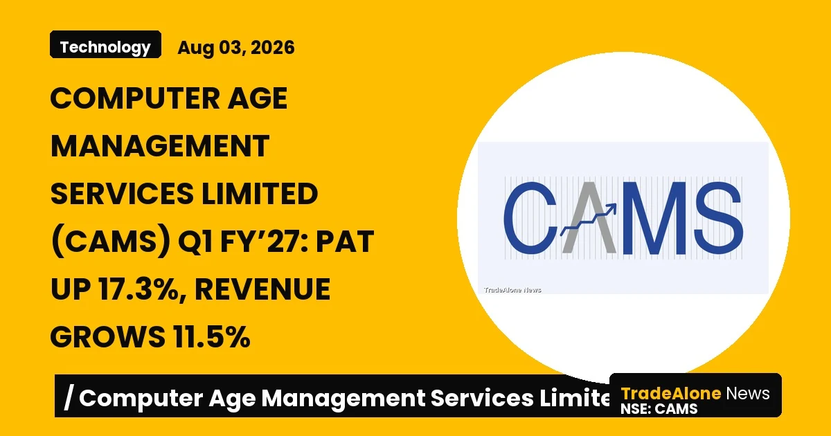 Computer Age Management Services Limited CAMS Q1 FY27 Results