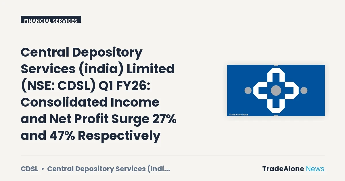 Central Depository Services (india) Limited NSE CDSL Q1 FY26 Results