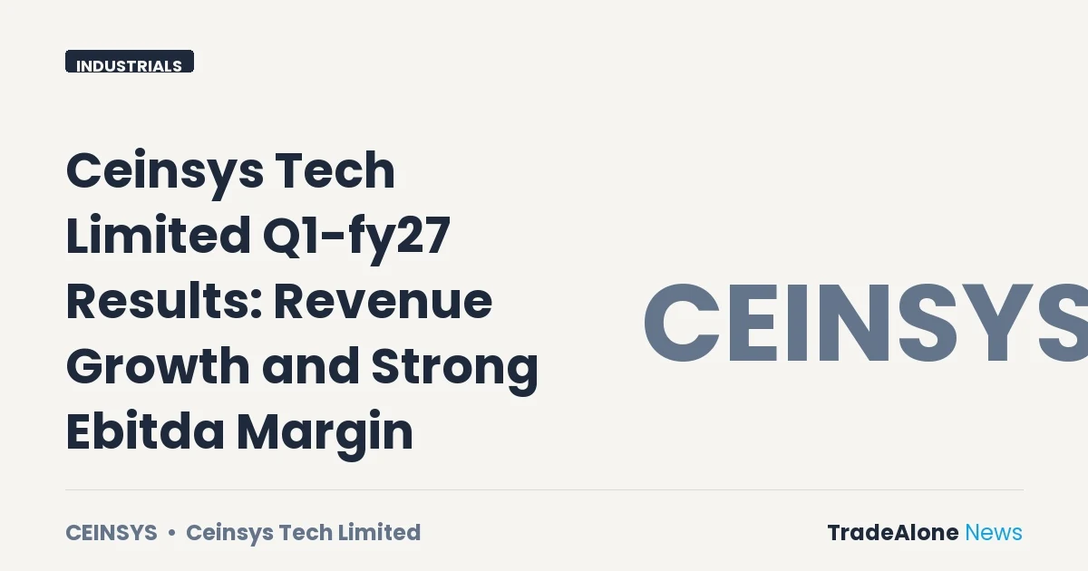 Ceinsys Tech Limited Ceinsys Q1 FY27 Results