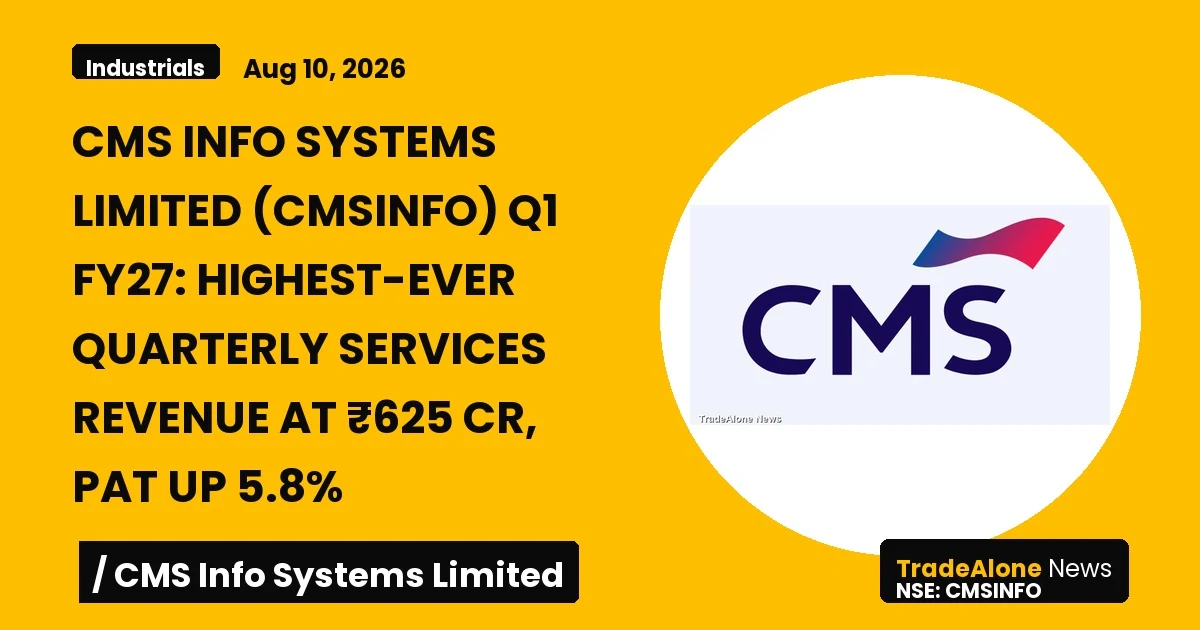 Cms Info Systems Limited Q1 FY27 Results: Services Revenue Up 9%, PAT Up 5.8%