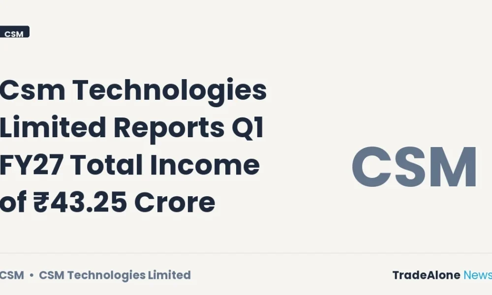 Csm Technologies Limited Q1 FY27 Total Income