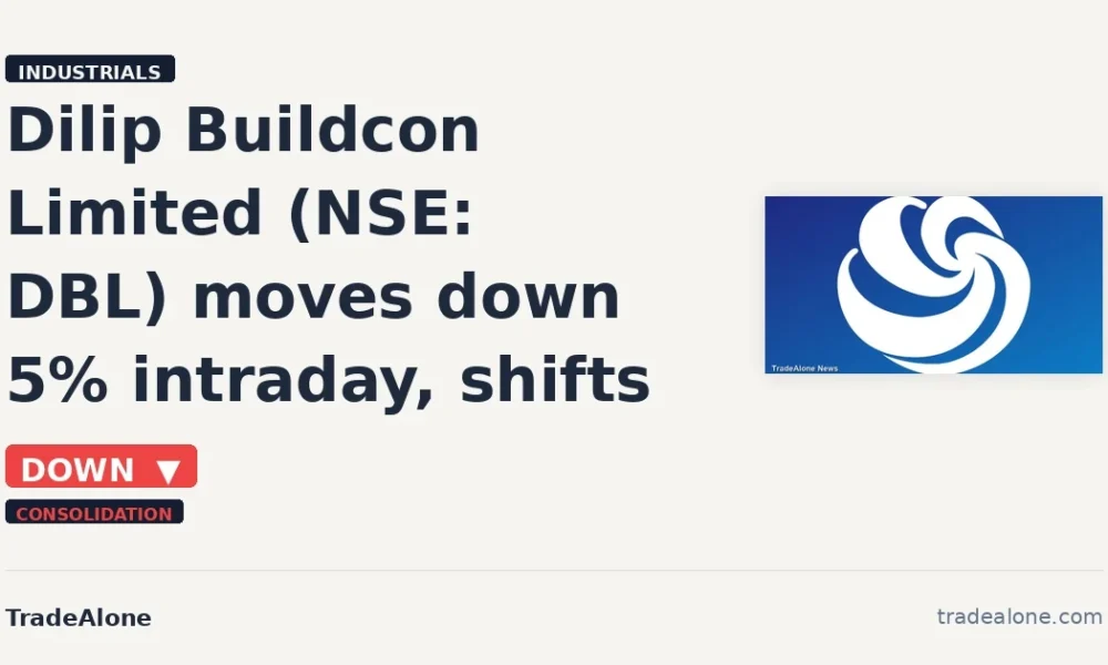 Dilip Buildcon Limited DBL moves down 5% intraday consolidation