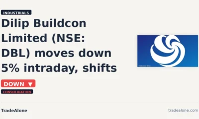Dilip Buildcon Limited DBL moves down 5% intraday consolidation