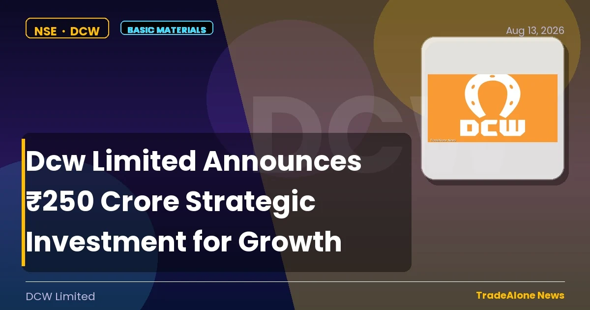 Dcw Limited NSE: DCW Strategic Investment Program