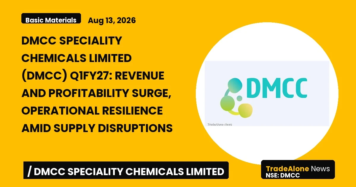 Dmcc Speciality Chemicals Limited Q1fy27 Results