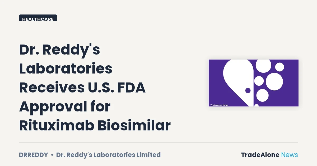 Dr. Reddy's Laboratories Drreddy FDA Approval Biosimilar