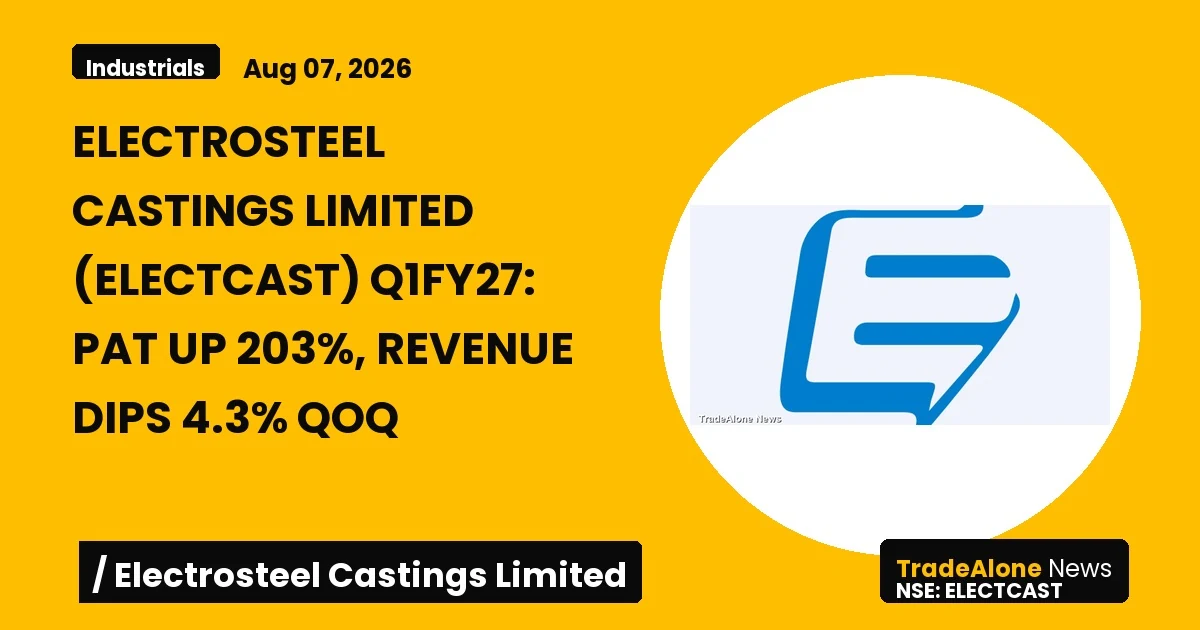 Electrosteel Castings Limited Electcast Q1fy27 Results