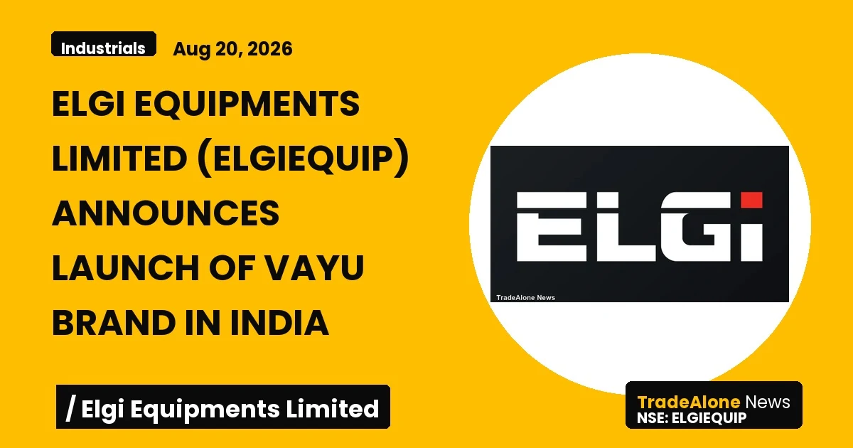 Elgi Equipments Limited Elgiequip VAYU Launch August 2026
