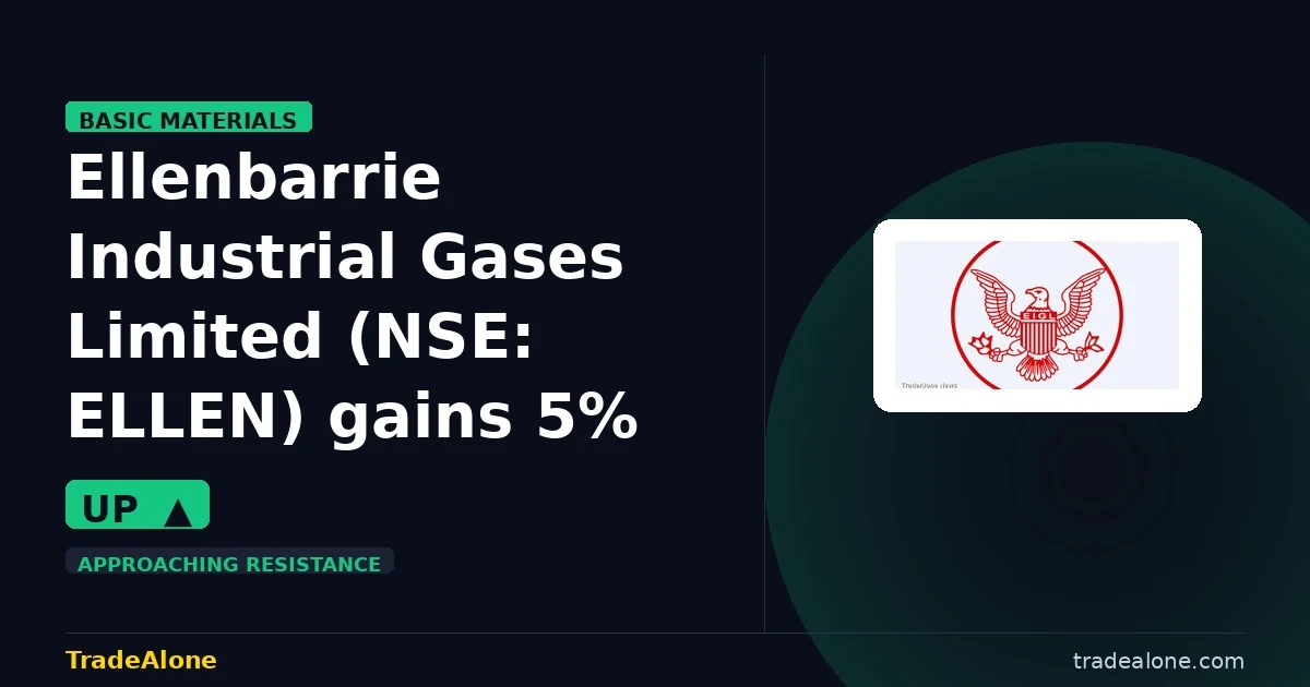 Ellenbarrie Industrial Gases Limited ELLEN gains 5% intraday nears resistance