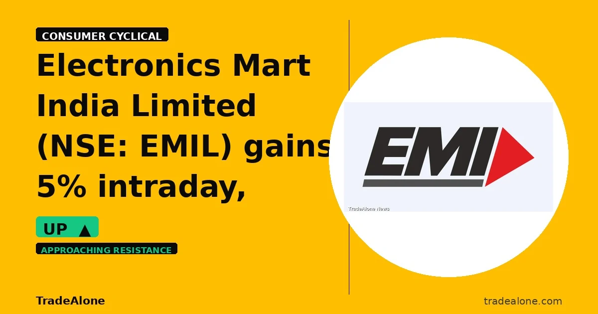 Electronics Mart India Limited EMIL gains 5% intraday