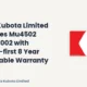 Escorts Kubota Limited Escorts Mu4502 Mu5002 Warranty August 2026