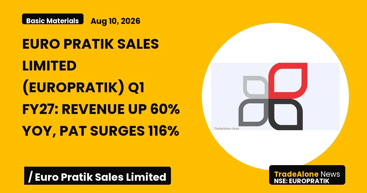 Euro Pratik Sales Limited Europratik Q1 FY27 Results