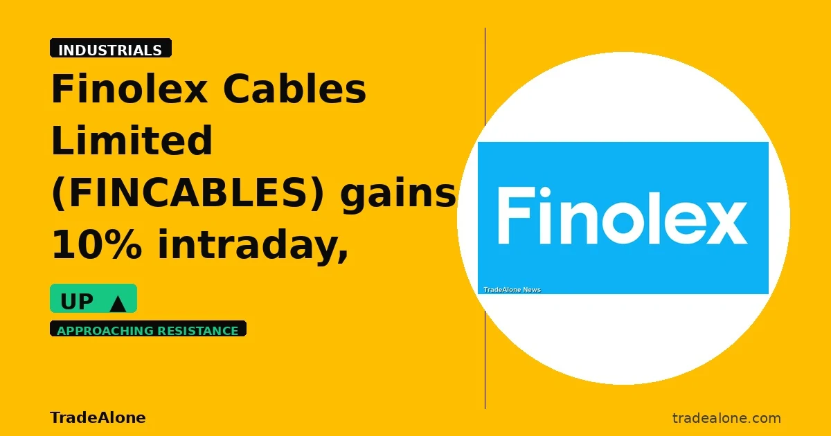 Finolex Cables Limited FINCABLES gains 10% intraday