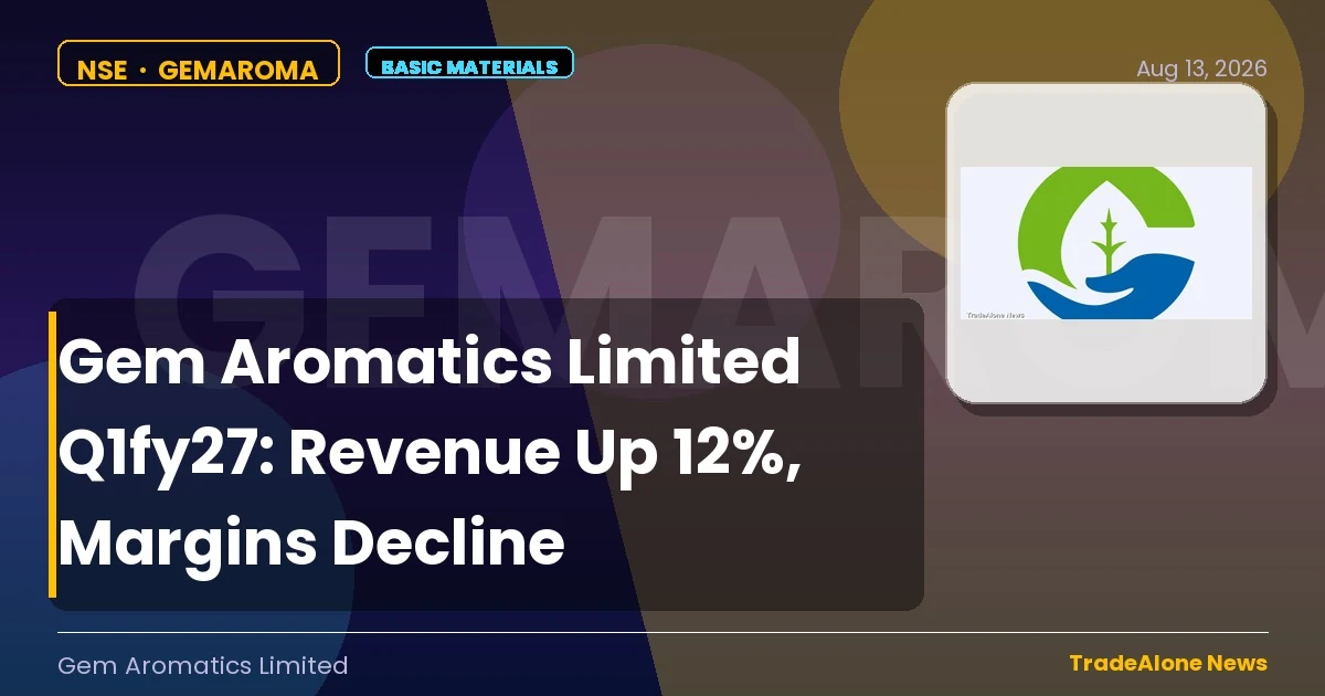 Gem Aromatics Limited Gemaroma Q1fy27 Results