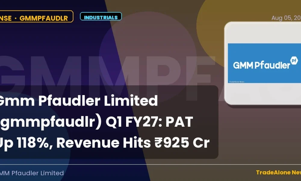 Gmm Pfaudler Limited Q1 FY27 Results: PAT Up 118%, Revenue ₹925 Cr