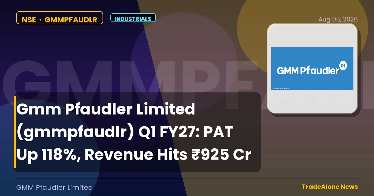 Gmm Pfaudler Limited Q1 FY27 Results: PAT Up 118%, Revenue ₹925 Cr
