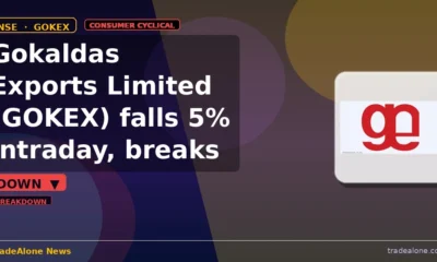 Gokaldas Exports Limited GOKEX breaks below support