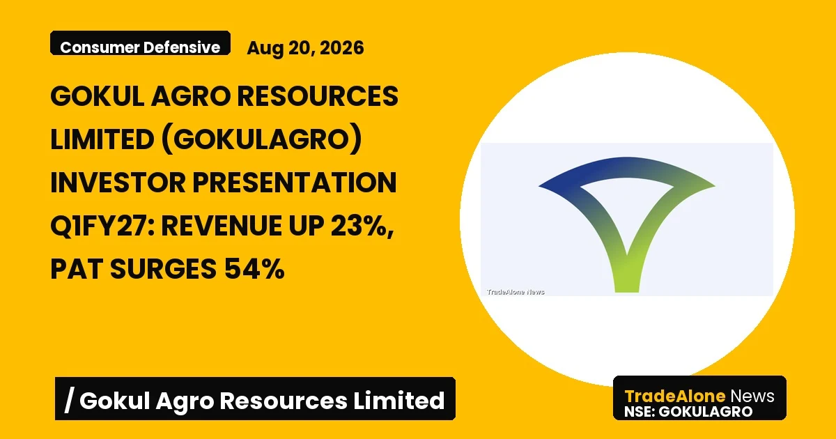 Gokul Agro Resources Limited Gokulagro Q1fy27 Results