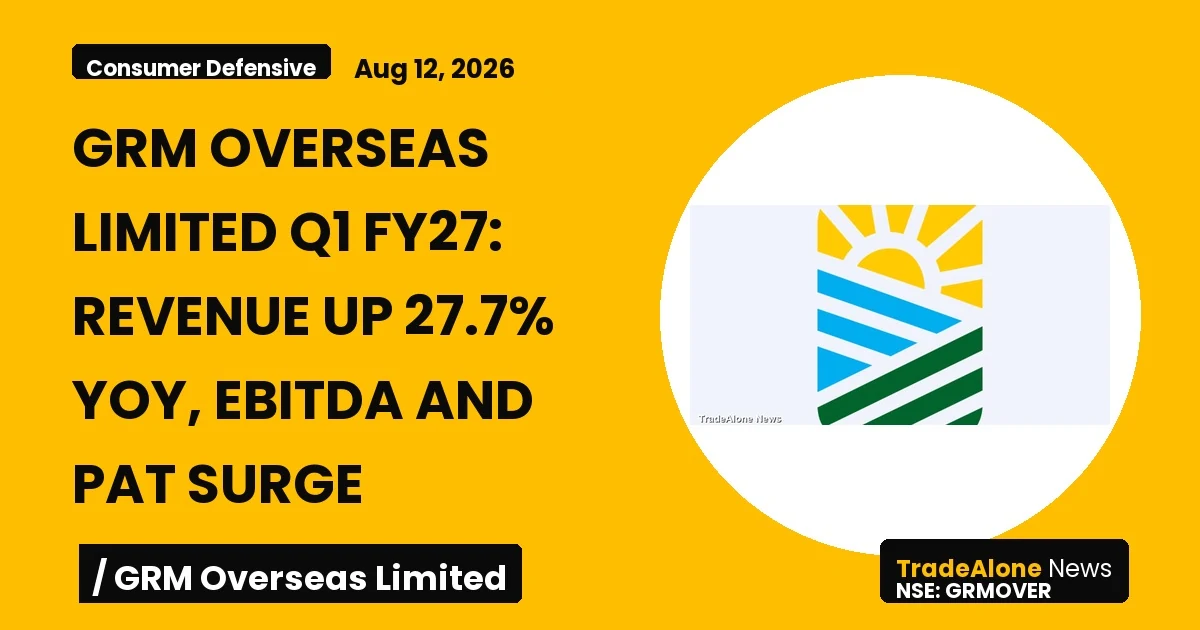 Grm Overseas Limited Grmover Q1 FY27 Results