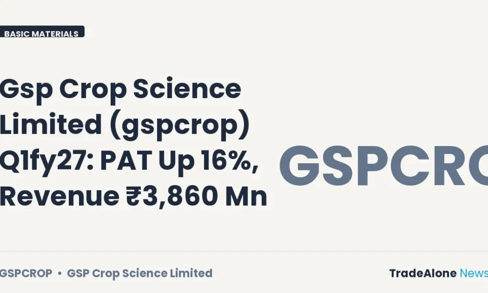 Gsp Crop Science Limited Gspcrop Q1fy27 Results