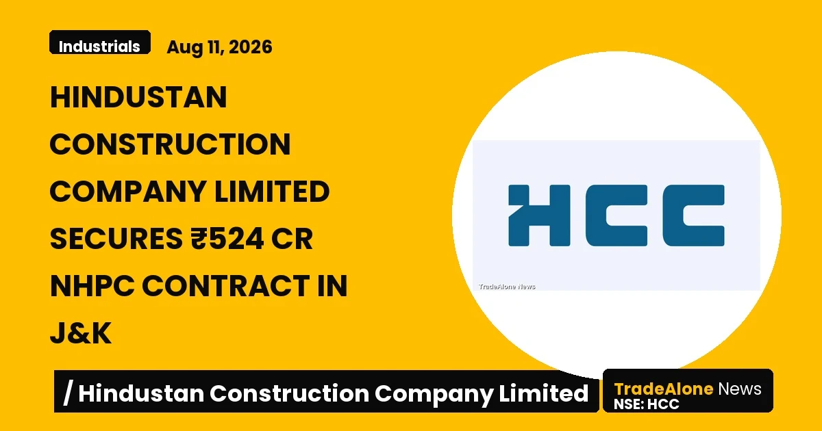 Hindustan Construction Company Limited Nse:hcc Secures ₹524 Cr NHPC Contract