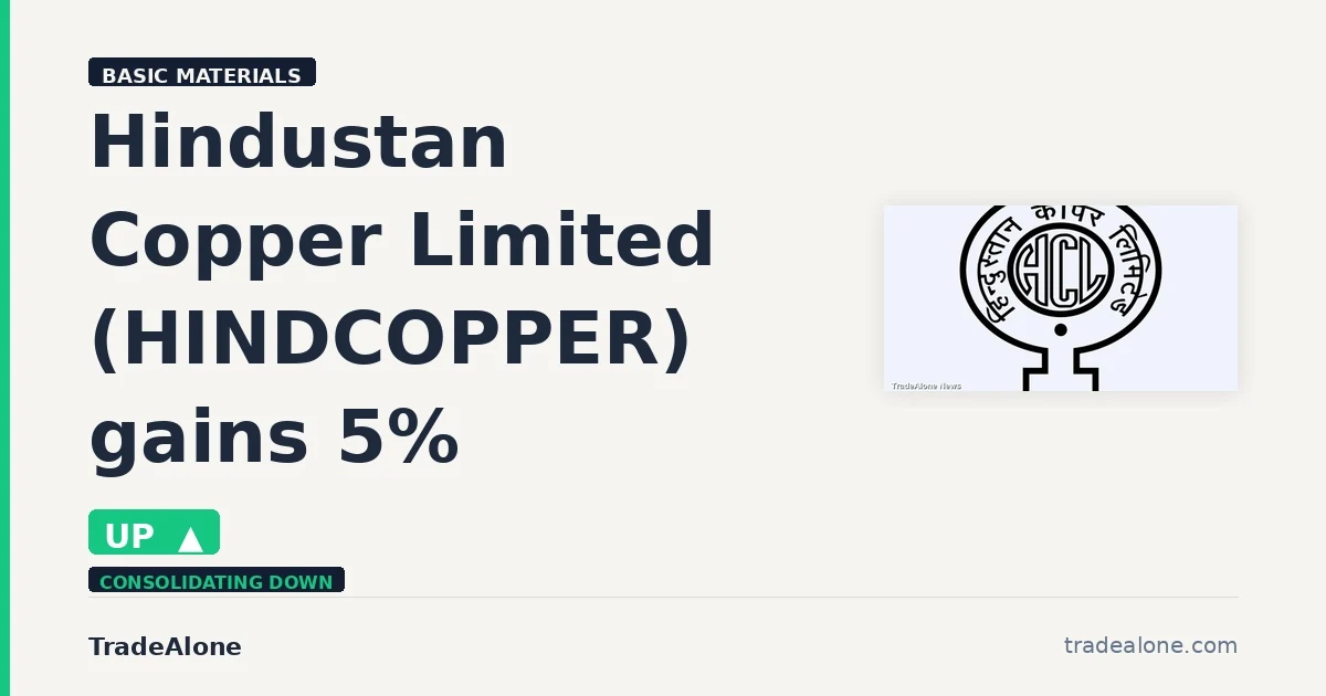 Hindustan Copper Limited HINDCOPPER gains 5% intraday