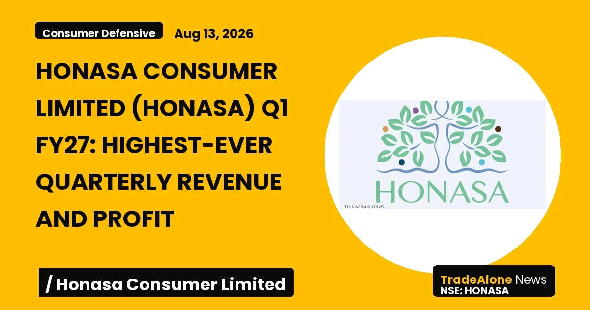 Honasa Consumer Limited Honasa Q1 FY27 Results