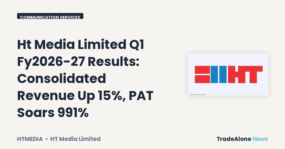 Ht Media Limited Q1 Fy2026-27 Results